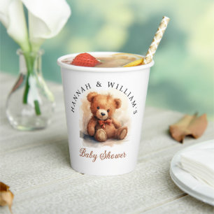 Neutrale Teddybär-Baby-Party Pappbecher