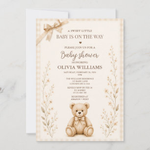 Neutrale Teddybär-Baby-Shower-Einladung Einladung