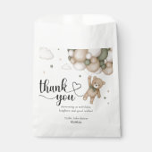 Neutrale Teddybär-Baby-Shower-Geschenktüte Geschenktütchen (Vorderseite)