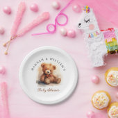 Neutrale Teddybär-Babyparty Pappteller (Party)