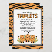 Neutrale Tiger Triplets Kinderdusche Einladung (Vorne/Hinten)