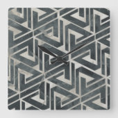 Neutrale Tile Collection - Geometrisch Quadratische Wanduhr (Vorderseite)