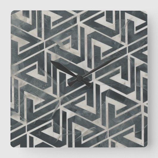 Neutrale Tile Collection - Geometrisch Quadratische Wanduhr (Vorderseite)