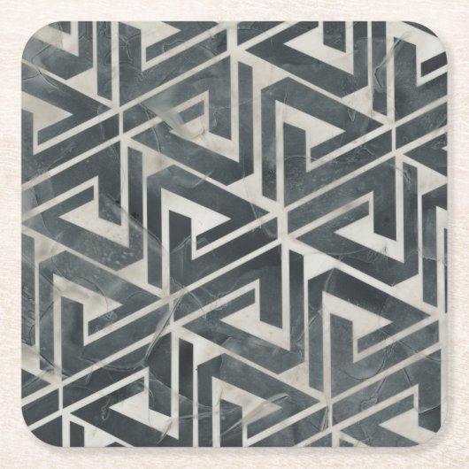 Neutrale Tile Collection - Geometrisch Rechteckiger Pappuntersetzer (Vorderseite)
