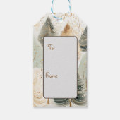 Neutrale Töne fesseln Weihnachtsmagie Geschenkanhänger (Vorderseite)