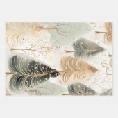 Neutrale Töne fesseln Weihnachtsmagie Geschenkpapier Set (Vorderseite)