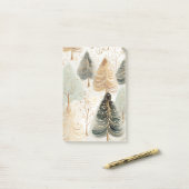 Neutrale Töne fesseln Weihnachtsmagie Post-it Klebezettel (Auf Schreibtisch)