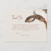 Neutrale Tones Kuh Baby Dusche Vielen Dank Postkarte (Vorderseite)