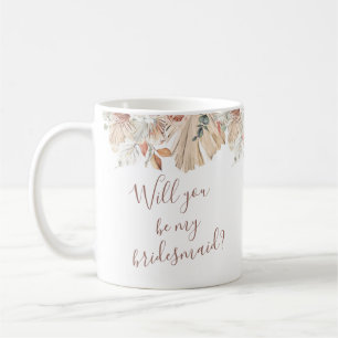 Neutrale tropische Blumenwelt Wirst du meine Braut Kaffeetasse