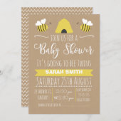 Neutrale Twins Besetzte Bienendusche Einladung (Vorne/Hinten)