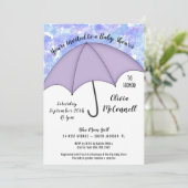 Neutrale Umbrella-Baby-Dusche Einladung (Stehend Vorderseite)
