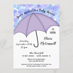 Neutrale Umbrella-Baby-Dusche Einladung