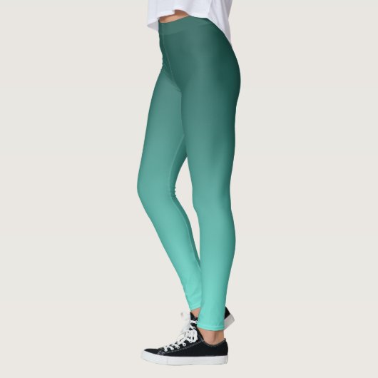 Neutrale und schlichte Steigung aquamarin Leggings (Links)