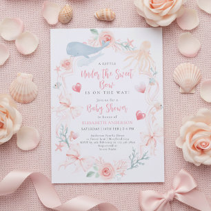 Neutrale Under the Sea Schleife Schatz Baby Shower Einladung