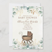 Neutrale Vintage Babydusche Einladung (Vorderseite)