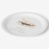 Neutrale Vintage Dusche für Wale und Duck Pappteller (Schrägansicht)