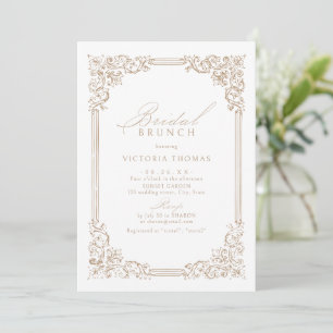 Neutrale Vintage-Rahmen elegante Hochzeitsfeier Einladung