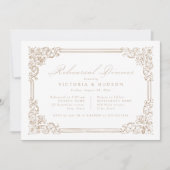 Neutrale Vintage Rahmen Elegante Probe Abendessen Einladung (Vorderseite)