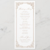 Neutrale Vintage Rahmen-Elegante SkriptWedding Programm (Rückseite)