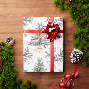 Neutrale Vintage-Weihnachtsbäume Geschenkpapier