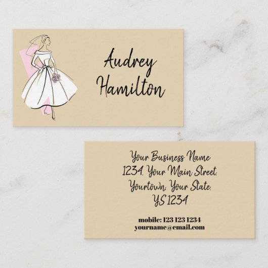 Neutrale Visitenkarte der Mode-Bride (Vorne/Hinten)