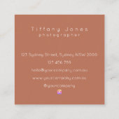 Neutrale Visitenkartenfotografie Quadratische Visitenkarte (Rückseite)