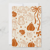 Neutrale, von Hand gezeichnet Fall Pumpkin Baby Du Einladung (Rückseite)