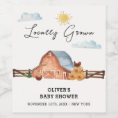 Neutrale, vor Ort angebaute Barn-Babydusche Weinetikett (Einzelnes Label)