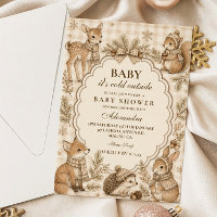 Neutrale Wald-Weihnachts-Babyshower