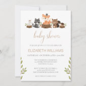 Neutrale Waldtiere der Geschlechtsorgane Babydusch Einladung (Vorderseite)