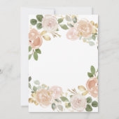 Neutrale Wasserfarbe Floral und Gold| Foto Taufe Dankeskarte (Rückseite)