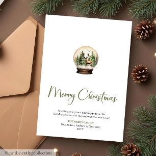 Neutrale Wasserfarben-Weihnachts-Grußkarte Feiertagskarte
