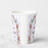 Neutrale Wasserfarbenflorale Taufe Pappbecher (Rechts)