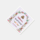 Neutrale Wasserfarbenflorale Taufe Serviette (Ecke)