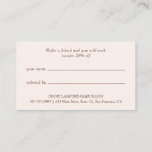 Neutrale Wasserfarbengrenze Moderne Empfehlungskarte (Rückseite)