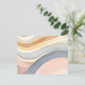 Neutrale Waves Moderne, einfache Wasserfarbe Postkarte (Stehend Vorderseite)