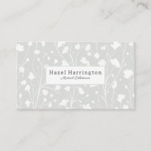 Neutrale weiche florale Elegant QR Business Card Visitenkarte