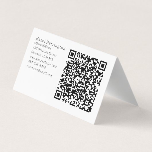 Neutrale weiche florale QR-Visitenkarte Visitenkarten (Rückseite)