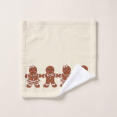 Neutrale Weihnachts-Gingerbread-Badehandtücher Set (Waschlappen)