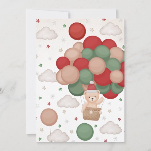 Neutrale Weihnachtsbärendusche Einladung (Rückseite)