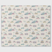 Neutrale Weihnachtsbaumlandschaft Geschenkpapier (Flach)