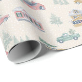 Neutrale Weihnachtsbaumlandschaft Geschenkpapier (Rolleneckpunkt)