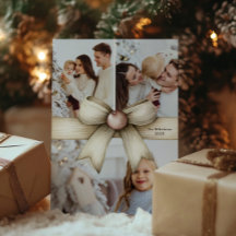 Neutrale Weihnachtsbow-FotoCollage