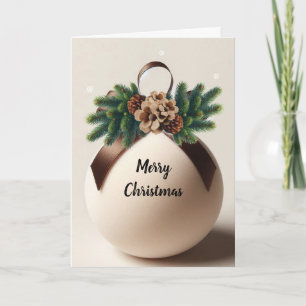 Neutrale Weihnachtsdeko aus Velours und Jute Feiertagskarte