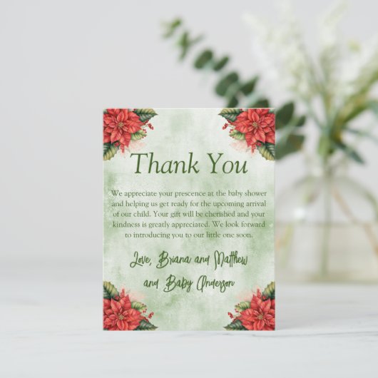 Neutrale Weihnachtsdusche Dankeschön Karte (Stehend Vorderseite)