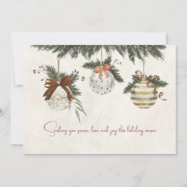 Neutrale Weihnachtskarte mit Ornamenten Feiertagskarte