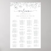 Neutrale Wildblume-Alphabetisches Sitzdiagramm Poster (Vorne)