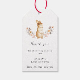 Neutrale Wildblume Babydusche Geschenkanhänger