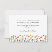 Neutrale Wildblume-Dusche für Geschlechter dank Ka Mitteilungskarte (Rückseite)