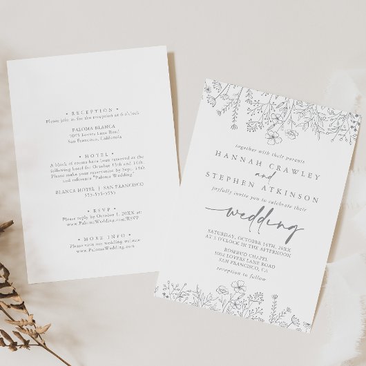 Neutrale Wildblume Einladung